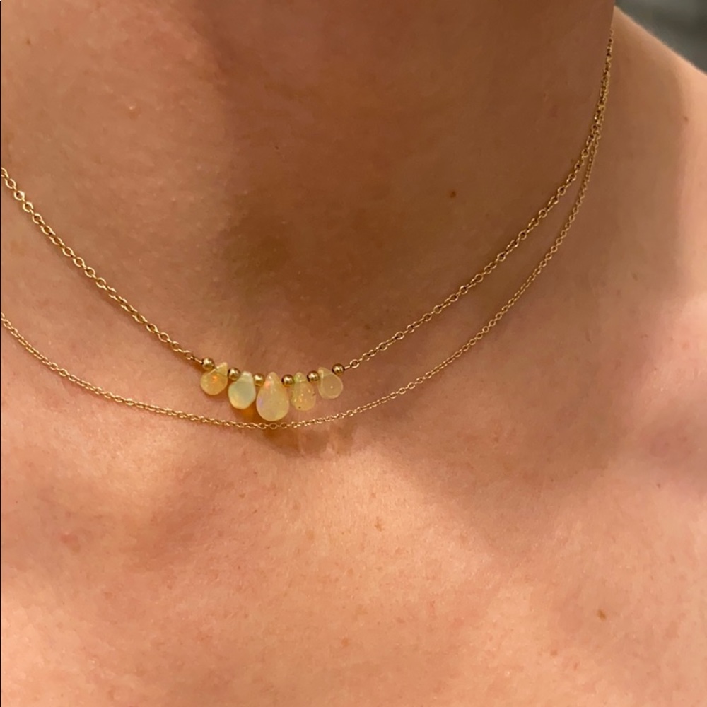 Opal gold filled necklace